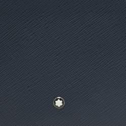 Pre Owned Montblanc Navy Blue Leather Sartorial 6CC Bifold Wallet 