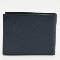 Pre Owned Montblanc Navy Blue Leather Sartorial 6CC Bifold Wallet 
