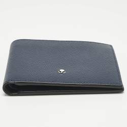Pre Owned Montblanc Navy Blue Leather Sartorial 6CC Bifold Wallet 