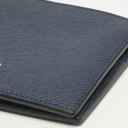 Pre Owned Montblanc Navy Blue Leather Sartorial 6CC Bifold Wallet 