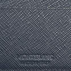 Pre Owned Montblanc Navy Blue Leather Sartorial 6CC Bifold Wallet 
