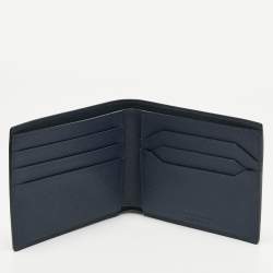 Pre Owned Montblanc Navy Blue Leather Sartorial 6CC Bifold Wallet 