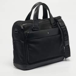 Pre Owned Montblanc Black Nylon and Leather Nightflight Document Briefcase