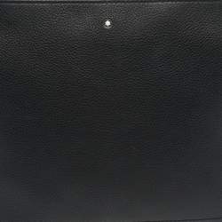 Pre Owned Montblanc Black Leather Meisterstuck Document Zip Pouch