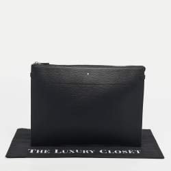 Pre Owned Montblanc Black Leather Meisterstuck Document Holder Pouch
