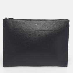 Pre Owned Montblanc Black Leather Meisterstuck Document Holder Pouch