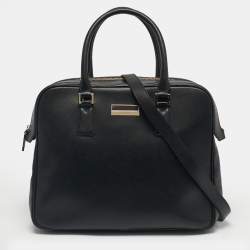 Pre Owned Montblanc Black Leather Laptop Briefcase Bag