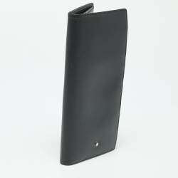 Pre Owned Montblanc Black Leather Meisterstuck Bifold Long Wallet