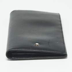 Pre Owned Montblanc Black Leather Meisterstuck Bifold Long Wallet