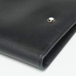 Pre Owned Montblanc Black Leather Meisterstuck Bifold Long Wallet