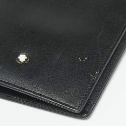 Pre Owned Montblanc Black Leather Meisterstuck Bifold Long Wallet