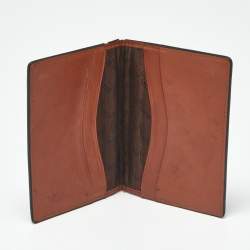 Pre Owned Montblanc Brown Leather Meisterstuck Bifold Card Holder