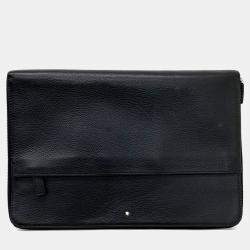 Pre Owned Montblanc Black Leather Montblanc clutch