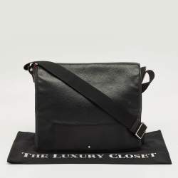 Pre Owned Montblanc Black Leather Meisterstuck Messenger Bag