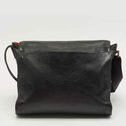 Pre Owned Montblanc Black Leather Meisterstuck Messenger Bag