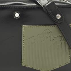 مملوكة مسبقًا Montblanc Meisterstück Mini Black/Green Leather Clutch Bag