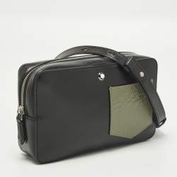 مملوكة مسبقًا Montblanc Meisterstück Mini Black/Green Leather Clutch Bag