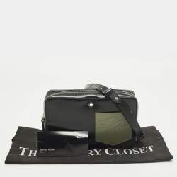 مملوكة مسبقًا Montblanc Meisterstück Mini Black/Green Leather Clutch Bag