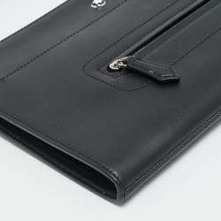 Pre Owned Montblanc Meisterstuck Selection Black Leather Wristlet Pouch