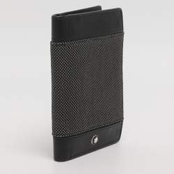 مملوكة مسبقًا Montblanc Meisterstück Black/Grey Canvas and Leather Card Holder