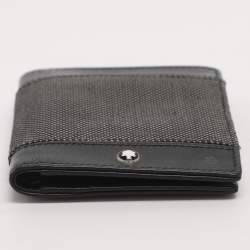 مملوكة مسبقًا Montblanc Meisterstück Black/Grey Canvas and Leather Card Holder