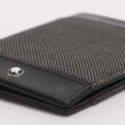 مملوكة مسبقًا Montblanc Meisterstück Black/Grey Canvas and Leather Card Holder