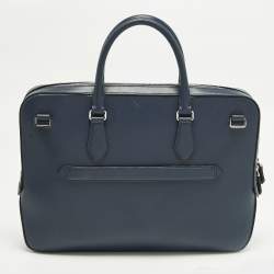 مملوكة مسبقًا حقيبة مستندات مون بلان جلد زرقاء بحرية