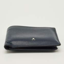 مملوكة مسبقًا محفظة بطيّتين مون بلان سارتوريال جلد أزرق بحري 6 بطاقات ائتمان