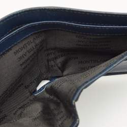 مملوكة مسبقًا محفظة بطيّتين مون بلان سارتوريال جلد أزرق بحري 6 بطاقات ائتمان