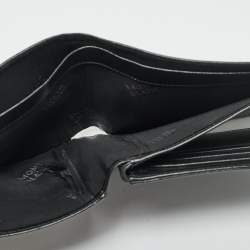 Pre Owned محفظة مون بلان مايستر ستاك جلد أسود ثنائية الطي 12 سّيسي