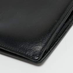 Pre Owned محفظة مون بلان مايستر ستاك جلد أسود ثنائية الطي 12 سّيسي