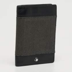 مملوكة مسبقًا Montblanc Meisterstuck Business Black/Grey Canvas and Leather Bifold Card Holder 