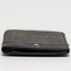 مملوكة مسبقًا Montblanc Meisterstuck Business Black/Grey Canvas and Leather Bifold Card Holder 