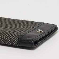 مملوكة مسبقًا Montblanc Meisterstuck Business Black/Grey Canvas and Leather Bifold Card Holder 