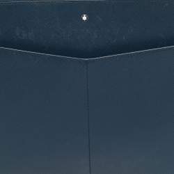 مملوكة مسبقًا حقيبة مستندات مون بلان جلد أزرق كحلي بحافظة بورتفوليو