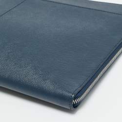 مملوكة مسبقًا حقيبة مستندات مون بلان جلد أزرق كحلي بحافظة بورتفوليو