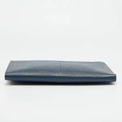 مملوكة مسبقًا حقيبة مستندات مون بلان جلد أزرق كحلي بحافظة بورتفوليو