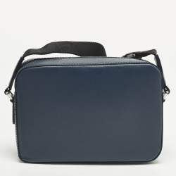 مملوكة مسبقًا حقيبة ماسنجر مون بلان سراتوريال سحاب علوي جلد أزرق كحلي