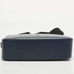 مملوكة مسبقًا حقيبة ماسنجر مون بلان سراتوريال سحاب علوي جلد أزرق كحلي