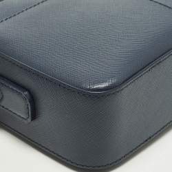 مملوكة مسبقًا حقيبة ماسنجر مون بلان سراتوريال سحاب علوي جلد أزرق كحلي