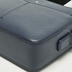 مملوكة مسبقًا حقيبة ماسنجر مون بلان سراتوريال سحاب علوي جلد أزرق كحلي