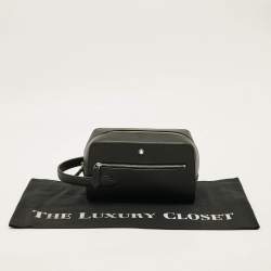 Pre Owned Montblanc Sartorial Black Leather Wash Bag