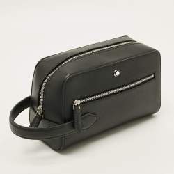 Pre Owned Montblanc Sartorial Black Leather Wash Bag