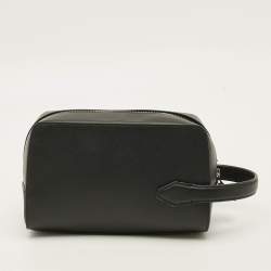 Pre Owned Montblanc Sartorial Black Leather Wash Bag