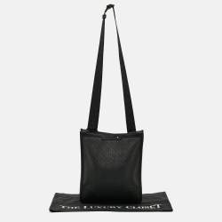 مملوكة مسبقًا Montblanc Nightflight Line Black Printed Coated Canvas and Leather Messenger Bag