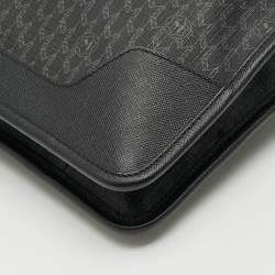 مملوكة مسبقًا Montblanc Nightflight Line Black Printed Coated Canvas and Leather Messenger Bag