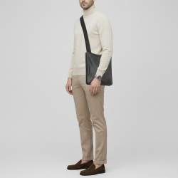 مملوكة مسبقًا Montblanc Nightflight Line Black Printed Coated Canvas and Leather Messenger Bag