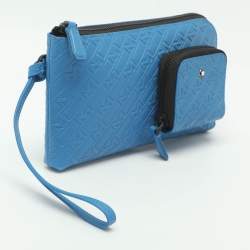 Pre Owned Montblanc M_Gram 4810 LT Blue Leather Long Wallet