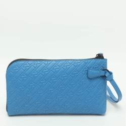 Pre Owned Montblanc M_Gram 4810 LT Blue Leather Long Wallet