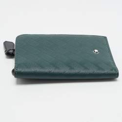 Pre Owned Montblanc Extreme 3.0 Dark Green Textured Leather Bifold Wallet